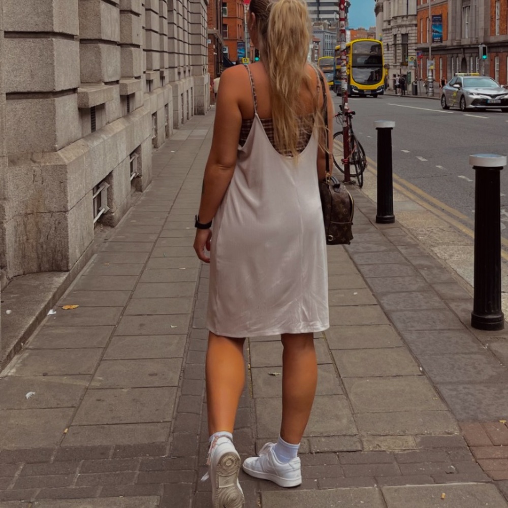 H&M cream midi dress
